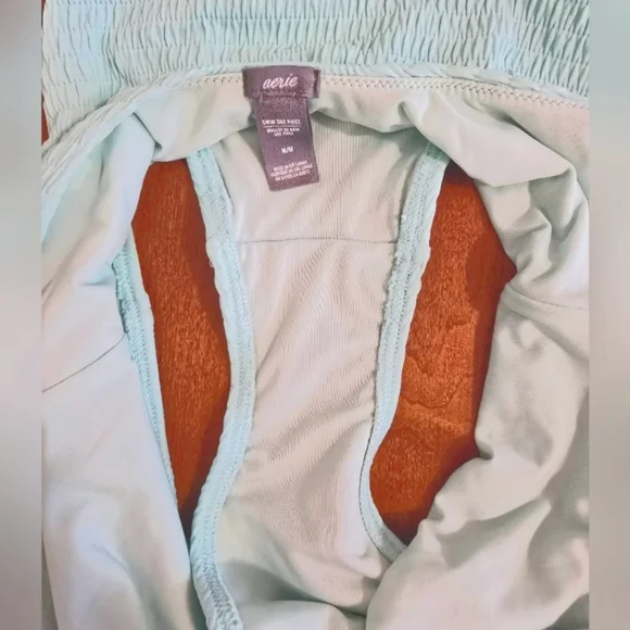 Aerie Mint Green One-Piece Textured Swimsuit - Size Medium - Picture 4 of 9